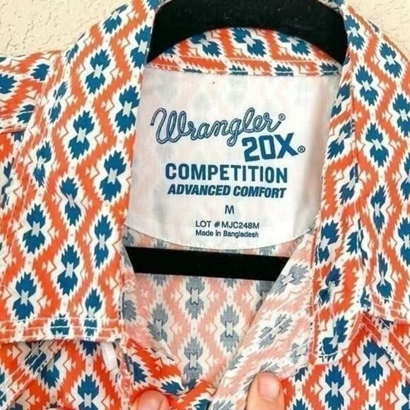 NEW! Wrangler Men's 20X Competition Short Sleeve Western Snap Shirt Size Medium - Picture 4 of 8
